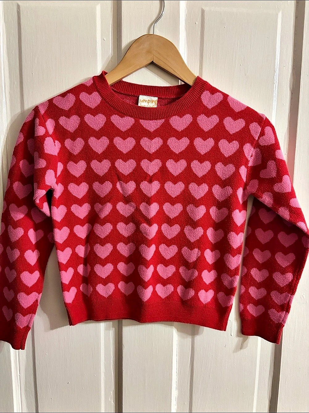 5 for $25! Jumping Beans Girls Size 8 Heart Sweater in Red & Pink Like New